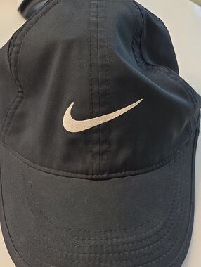 Nike Black Hat with White Swoosh Emblem
